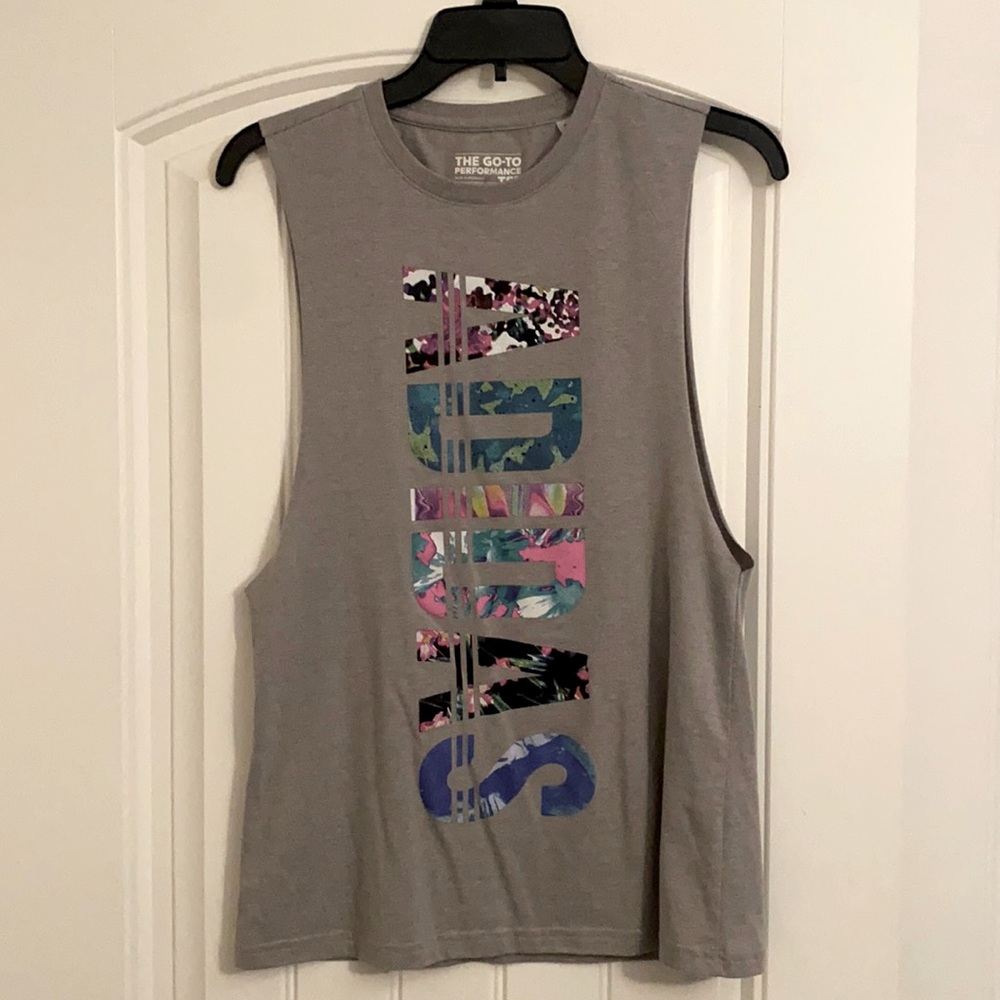 Grey Adidas tank top size small